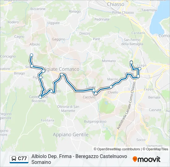 C77 Bus Line Map