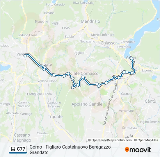 C77 Bus Line Map