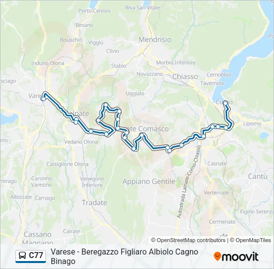 C77 Bus Line Map