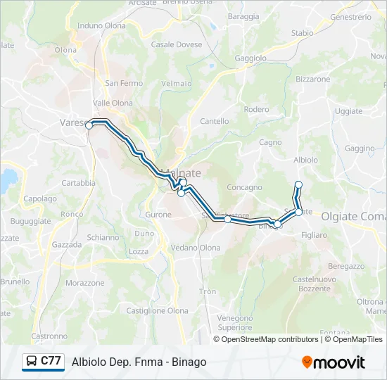 C77 Bus Line Map