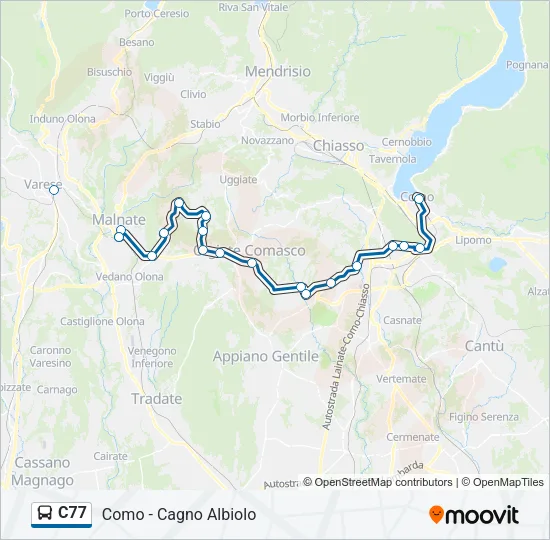 C77 Bus Line Map