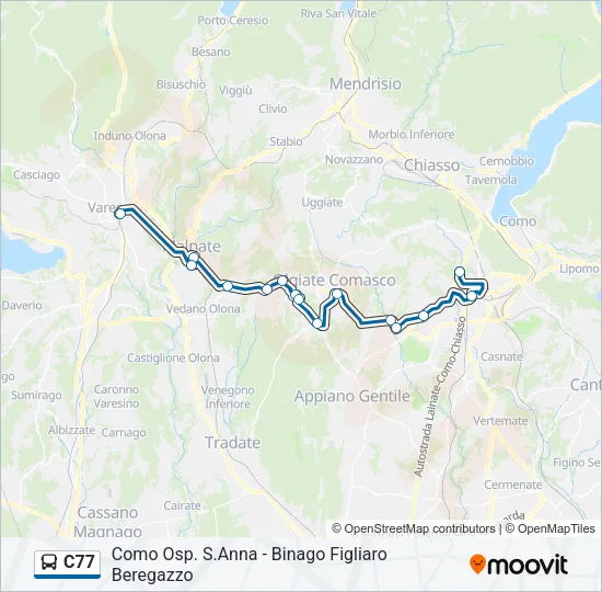 C77 Bus Line Map