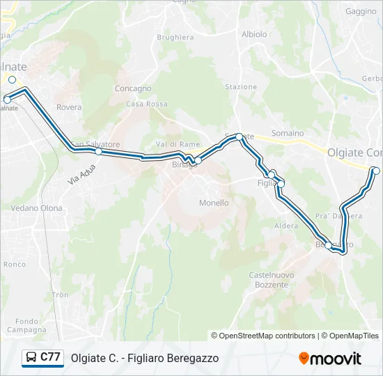 C77 Bus Line Map