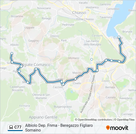 C77 Bus Line Map