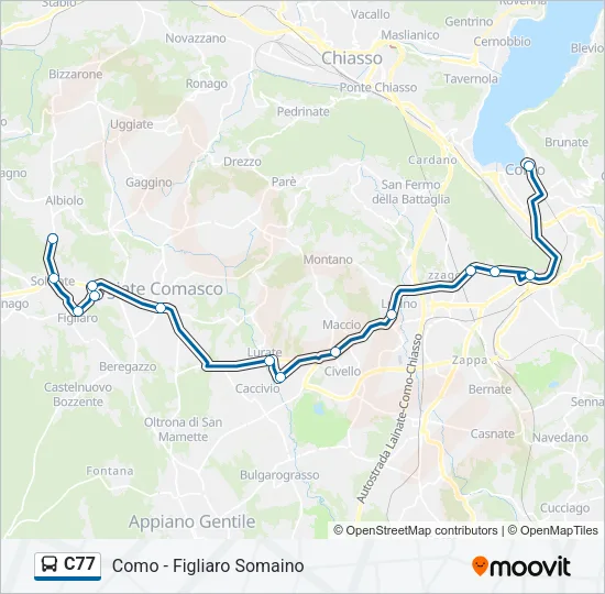 C77 Bus Line Map