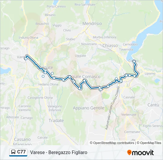 C77 Bus Line Map