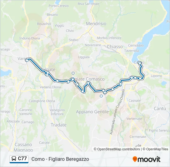 C77 Bus Line Map