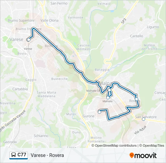 C77 Bus Line Map