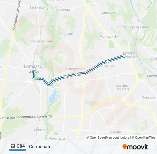 C84 Bus Line Map