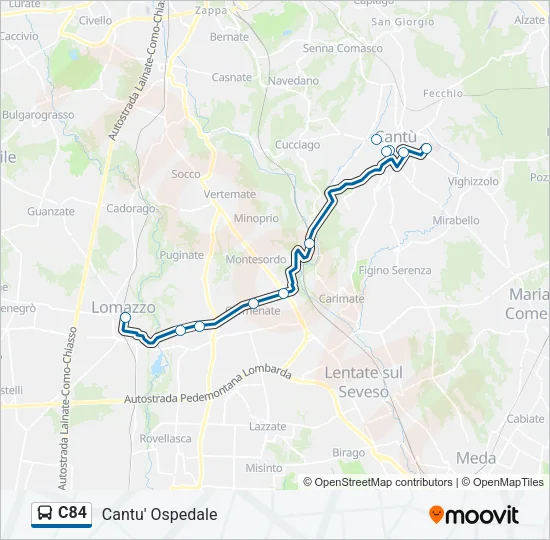 C84 Bus Line Map