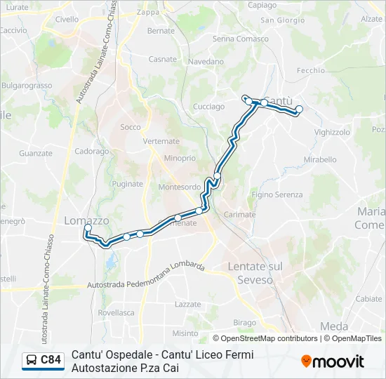 C84 Bus Line Map