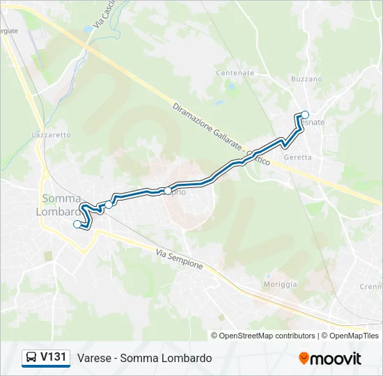 V131 Bus Line Map