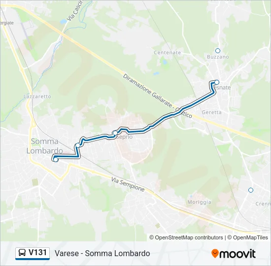 V131 Bus Line Map