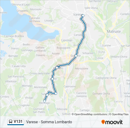 V131 Bus Line Map