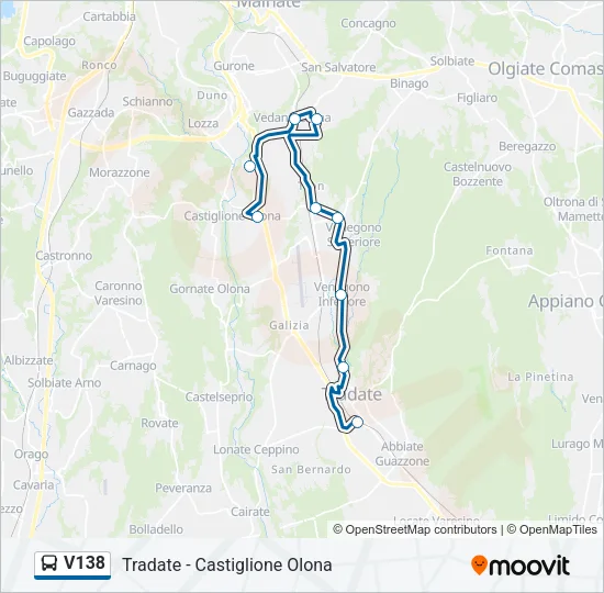 V138 Bus Line Map