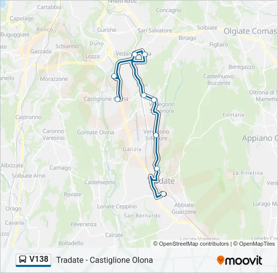 V138 Bus Line Map
