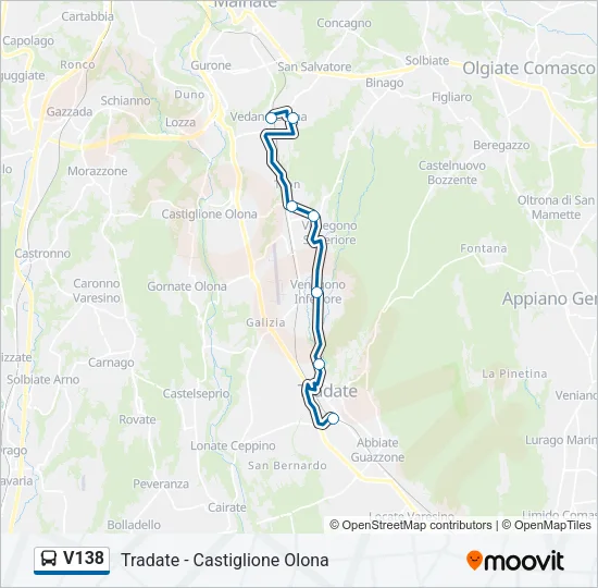 V138 Bus Line Map