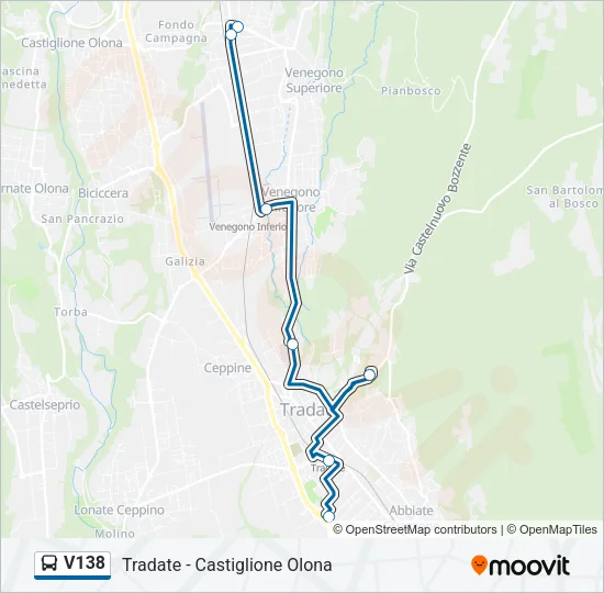 Percorso linea bus V138