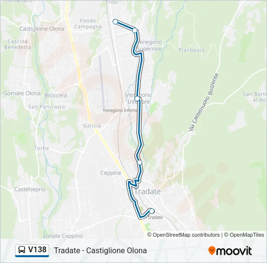 V138 Bus Line Map