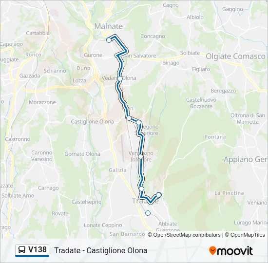 Percorso linea bus V138