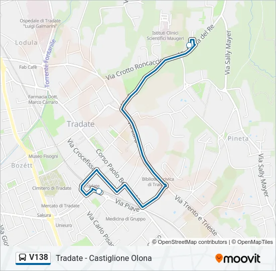 V138 Bus Line Map