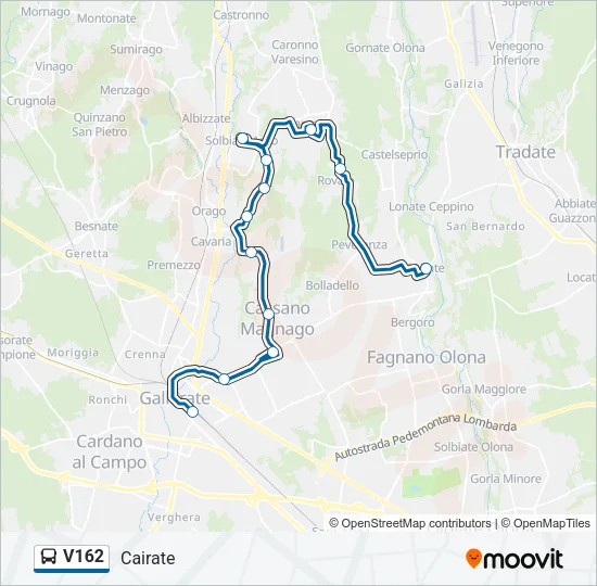 V162 Bus Line Map