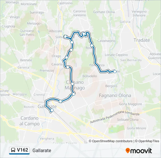 V162 Bus Line Map