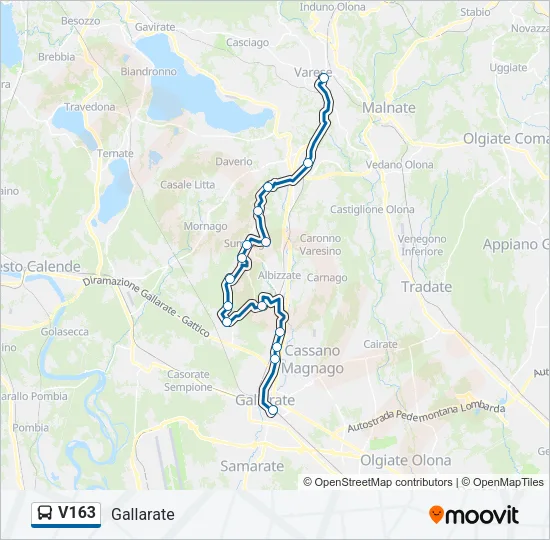 V163 Bus Line Map