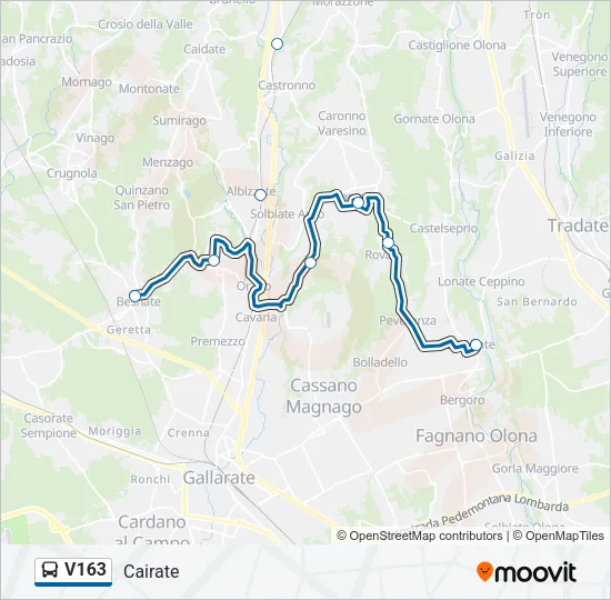 V163 Bus Line Map