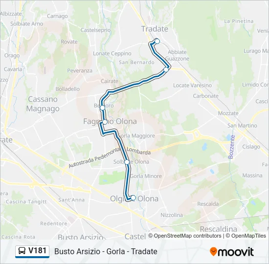 V181 Bus Line Map