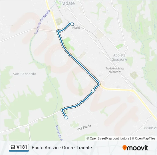 V181 Bus Line Map