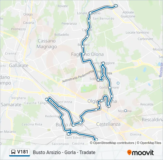 V181 Bus Line Map