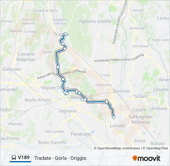 V189 Bus Line Map
