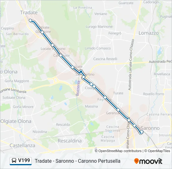 V199 Bus Line Map