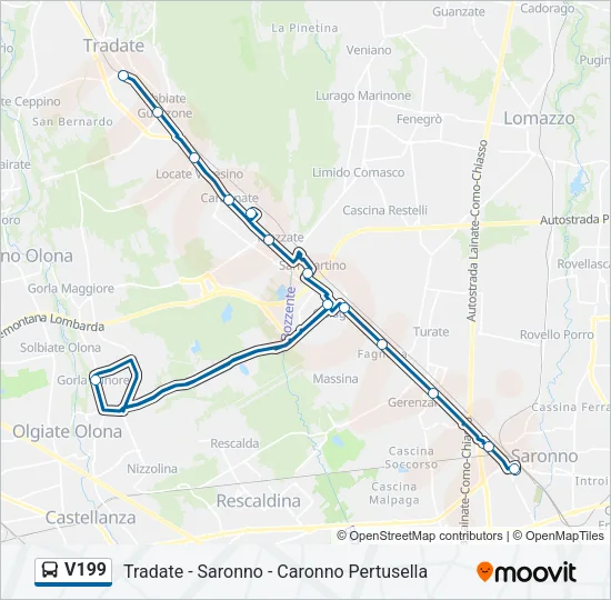 V199 Bus Line Map