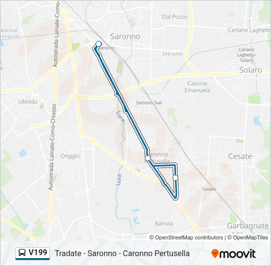 V199 Bus Line Map