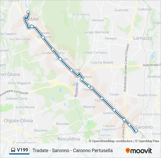 V199 Bus Line Map