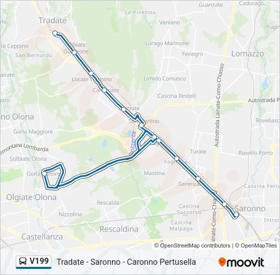 V199 Bus Line Map