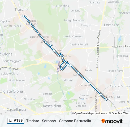 Percorso linea bus V199