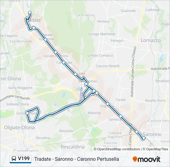 V199 Bus Line Map