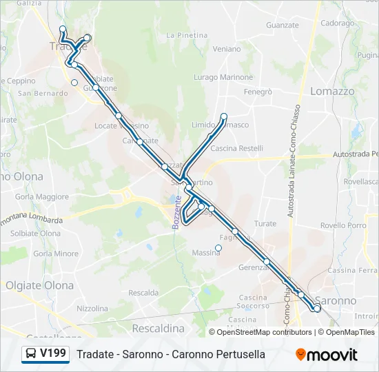V199 Bus Line Map