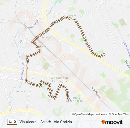 5 Bus Line Map