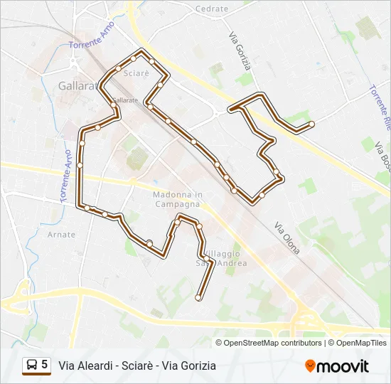 5 Bus Line Map