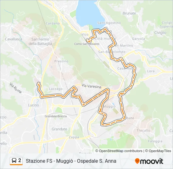 2 Bus Line Map