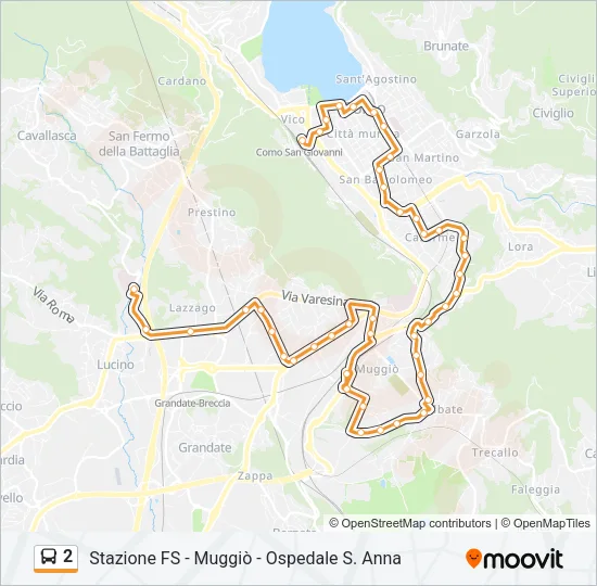 2 Bus Line Map