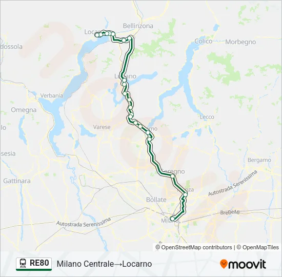 RE80 Train Line Map