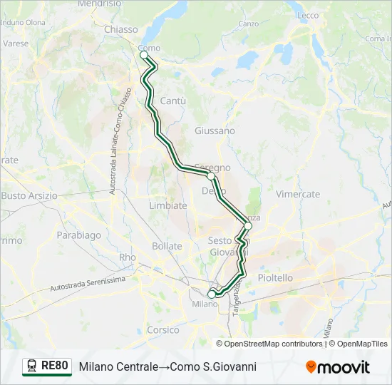 RE80 Train Line Map