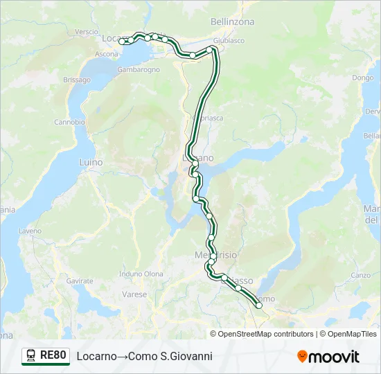 RE80 Train Line Map