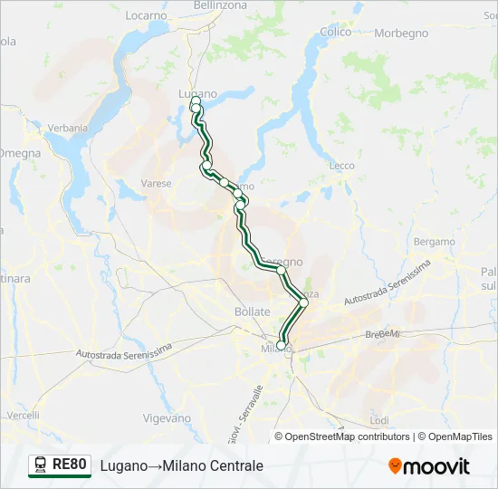 RE80 Train Line Map
