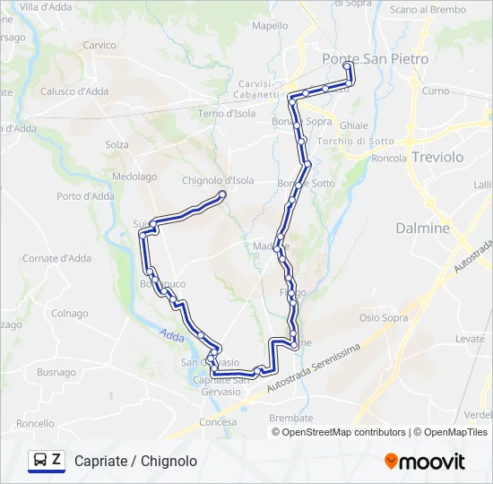 Z Bus Line Map